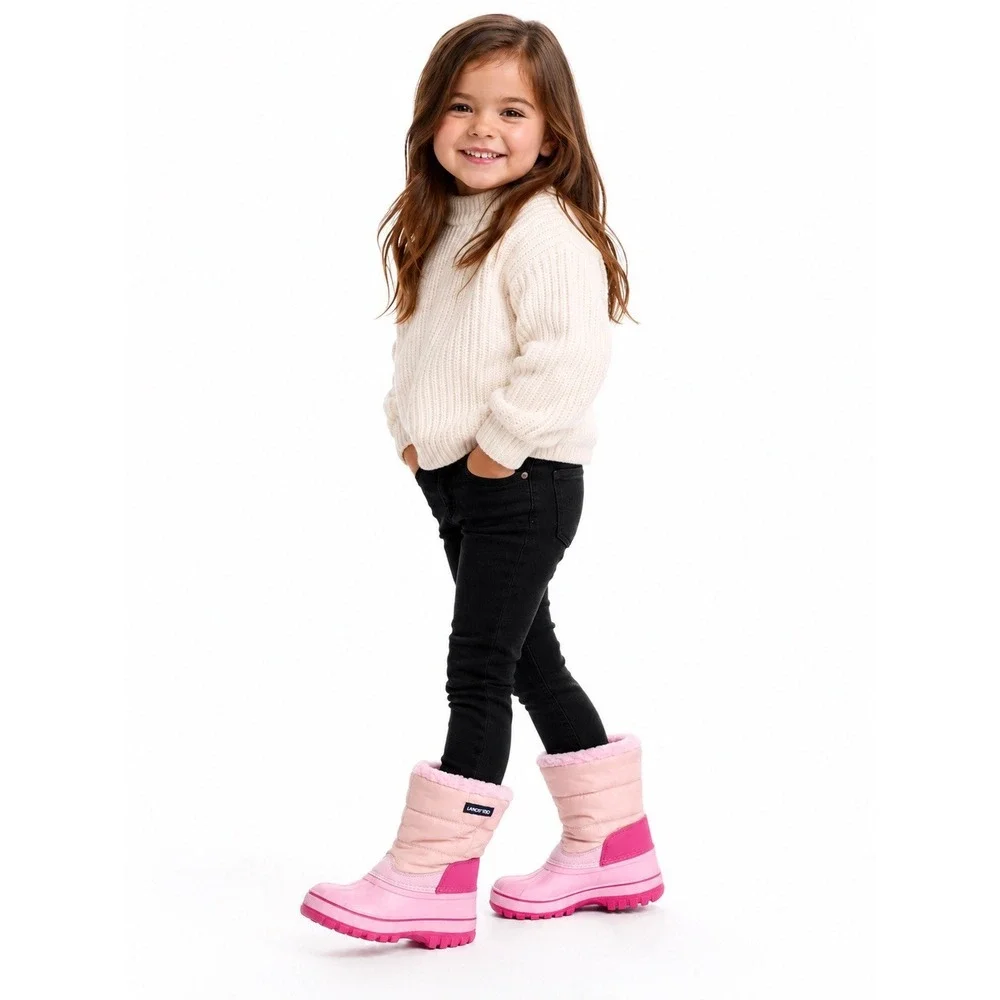 Lands' End Kids Pink Winter Snow Boots US 12 Toddler Insulated Water Resistant